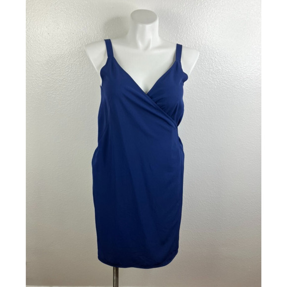Everlane Dresses & Skirts - Everlane Japanese Goweave Tank Wrap Dress Size 14 Blue Wedding Minimalist